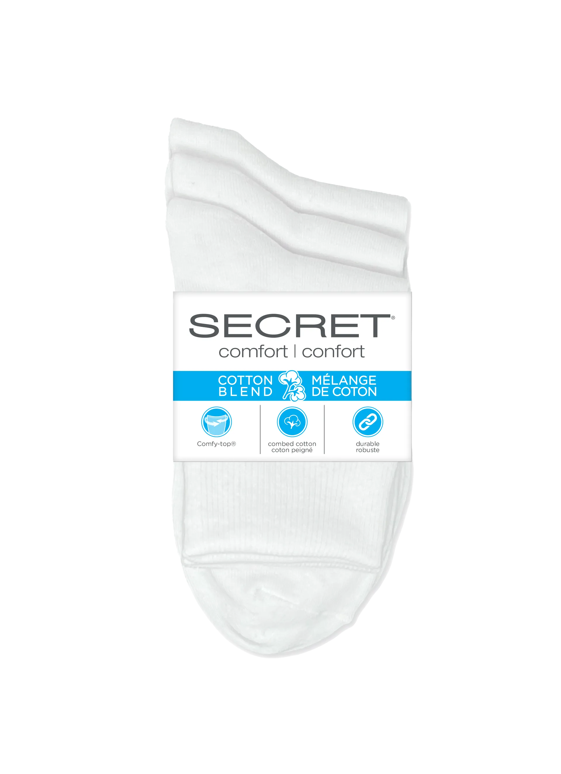 SECRET® Comfort Cotton Turn Cuff - 3 Pairs