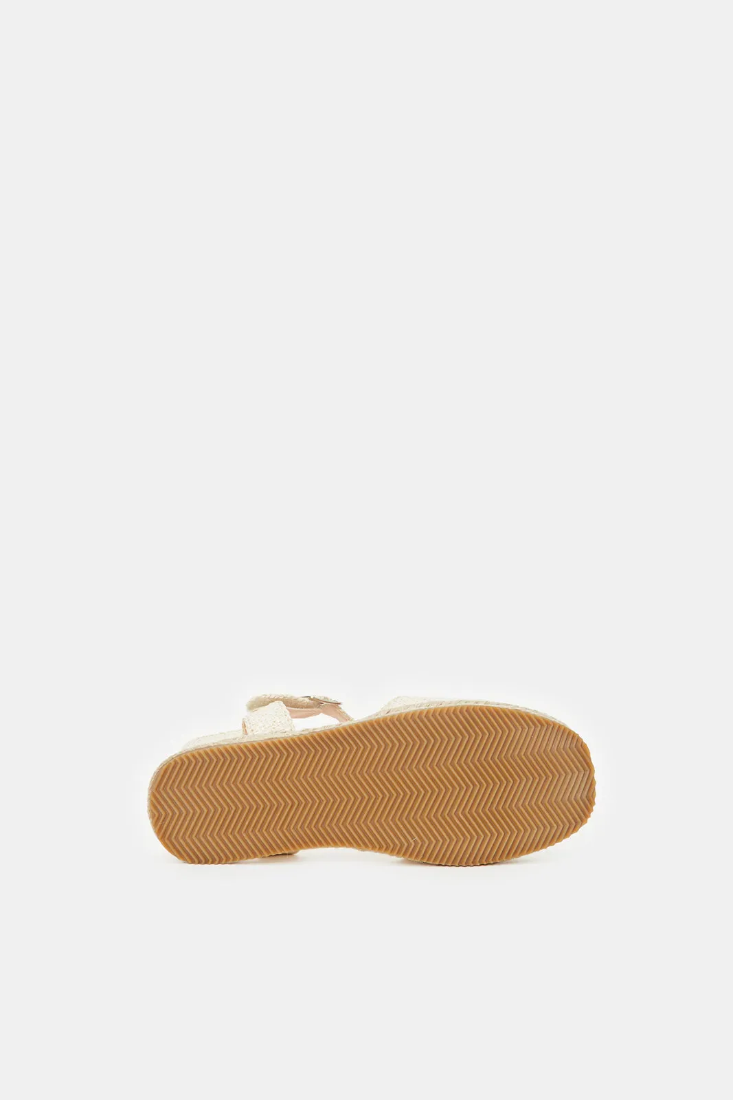 Senior Girls Cream Textured Espadrille