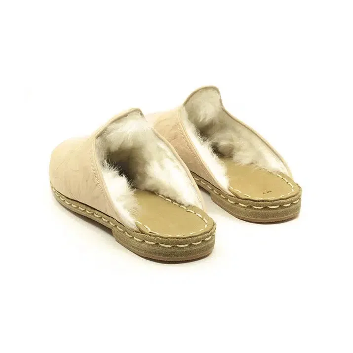 Sheepskin Furry Gray Men's Slippers