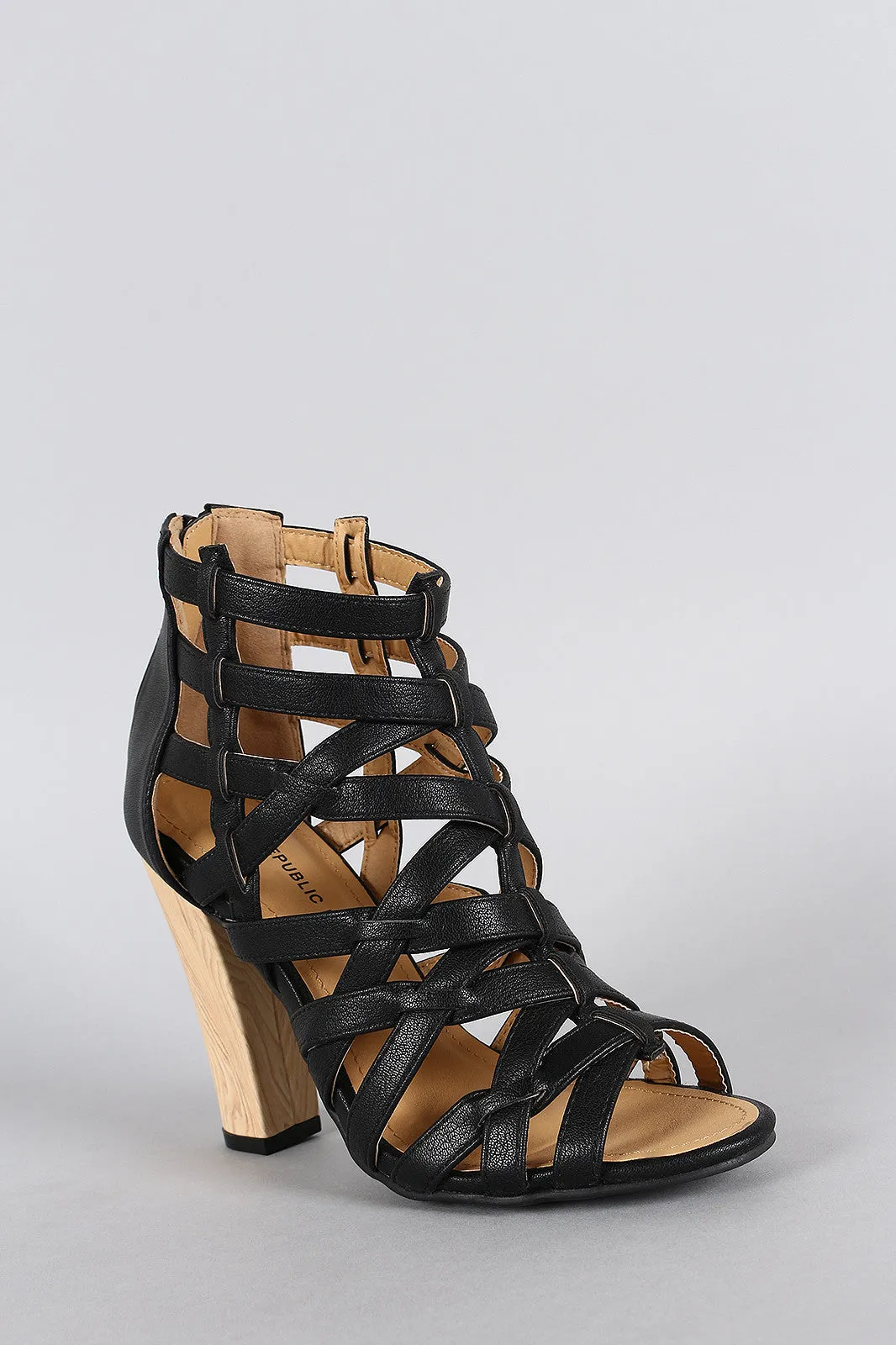 Shoe Republic LA Caged Open Toe Heel