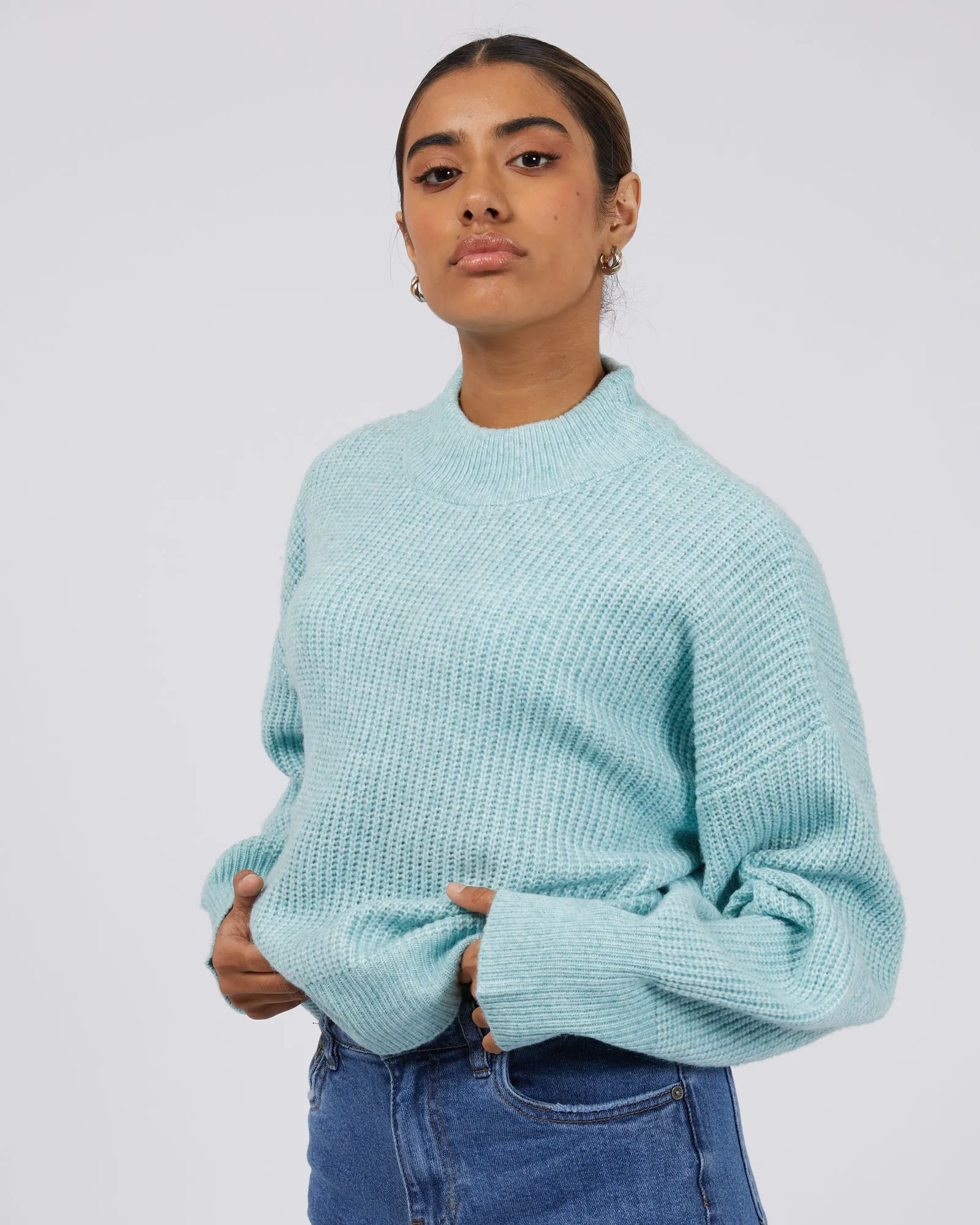 Silent Theory Eden Knit Jumper Seafoam