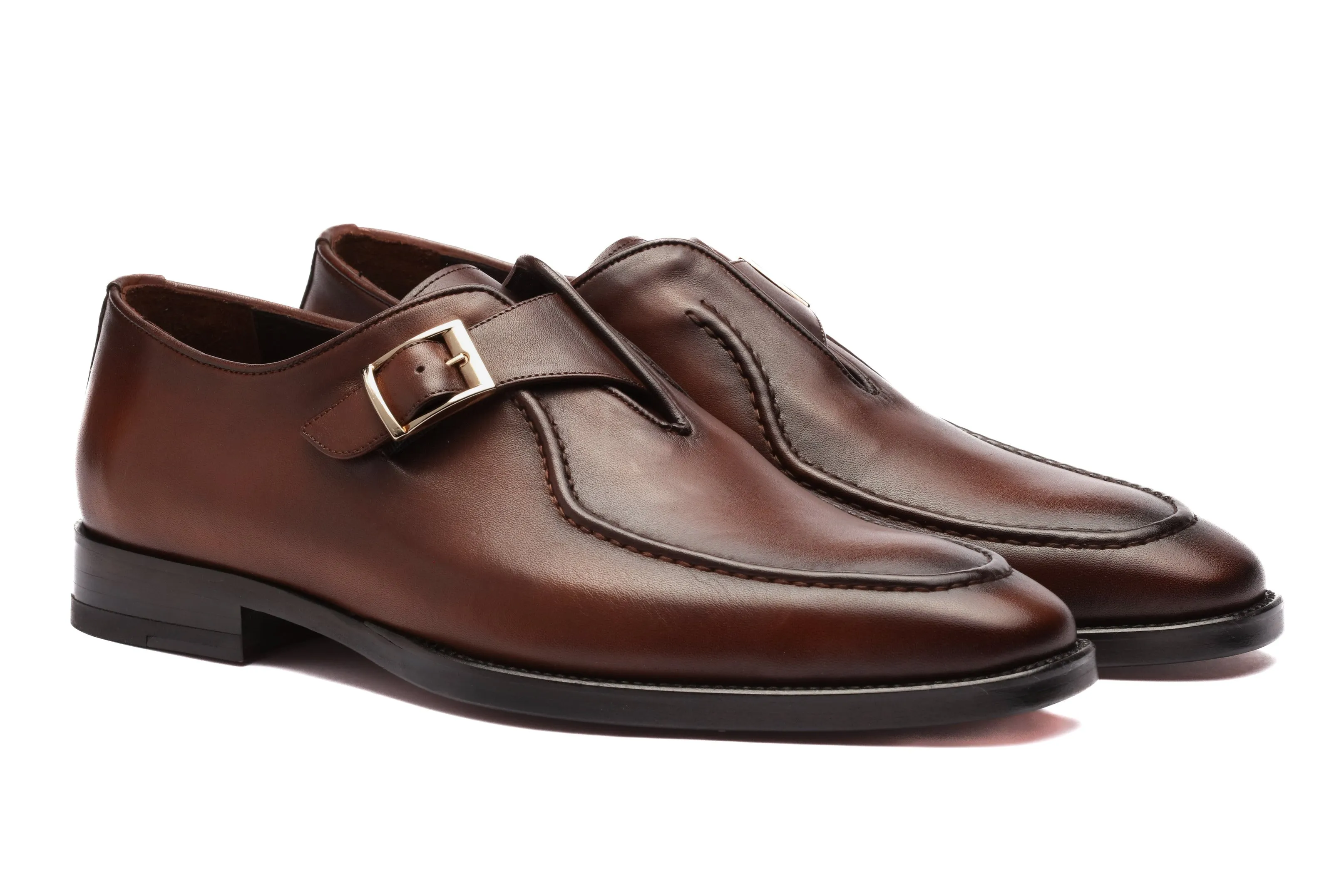 Single Monk Loafers - Cognac