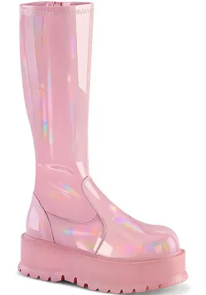 SLACKER-200 [B. Pink Holo Patent] | PLATFORM BOOTS [PREORDER]