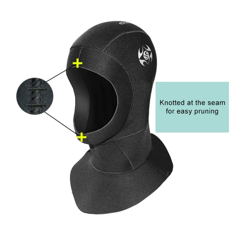 SLINX 1131 3mm Neoprene Waterproof Warm Ear Protection Diving Hood, Size: M