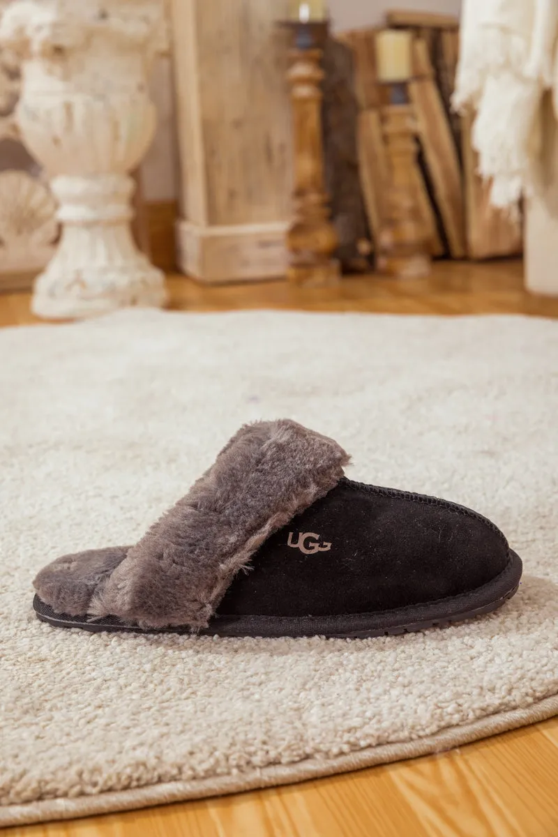 SMAIBULUN Ugg | WOOL LINED TASMAN SUEDE SLIPPER - BLACK