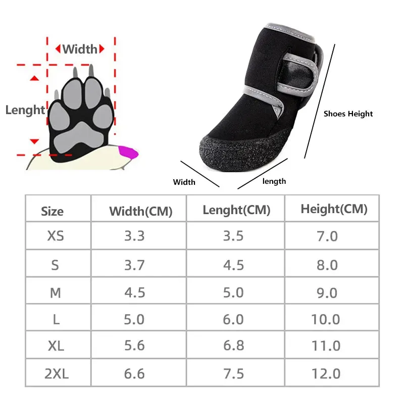 Soft Pet Shoes for Spring/Autumn - Waterproof Rubber-Covered Sole Dogs Shoes - Night Reflection Diving Fabric - Lightweight Leisure Dogs Boots