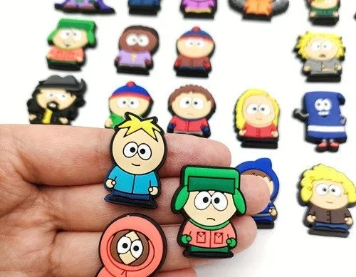 South Park Croc Charms,30pcs j Kids Shoe Charms, Croc Compatible Charms, Cartoon Croc Charms, Hoop Croc Charms,30pcs  Jibbitz Croc Charms