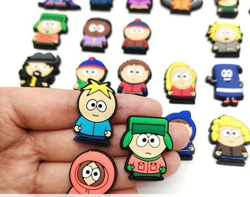 South Park Croc Charms,30pcs j Kids Shoe Charms, Croc Compatible Charms, Cartoon Croc Charms, Hoop Croc Charms,30pcs  Jibbitz Croc Charms