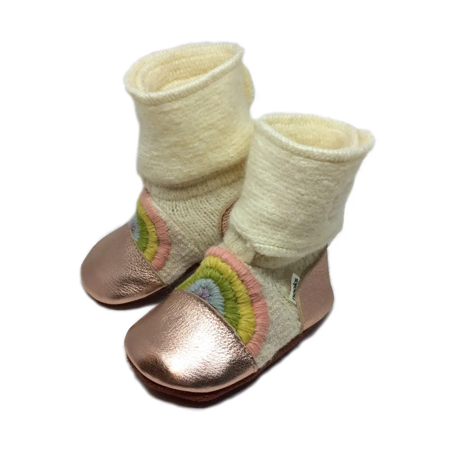 Springbow Shine Embroidered Felted Wool Booties