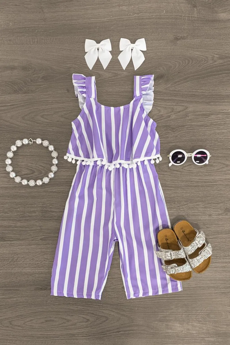 Stripe Pom-Pom Jumpsuit