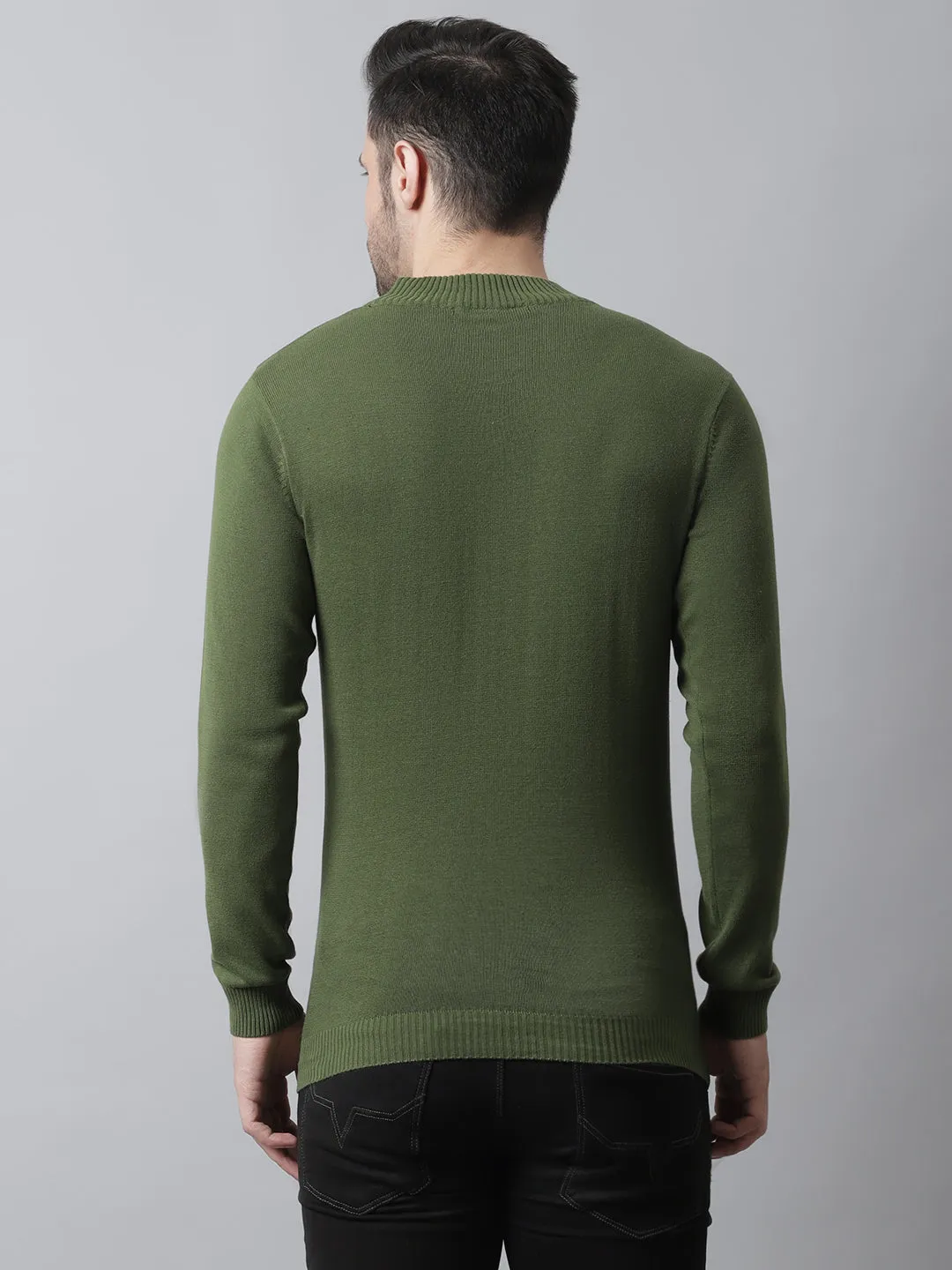 Style Quotient Men Olive Green Sweatshirt