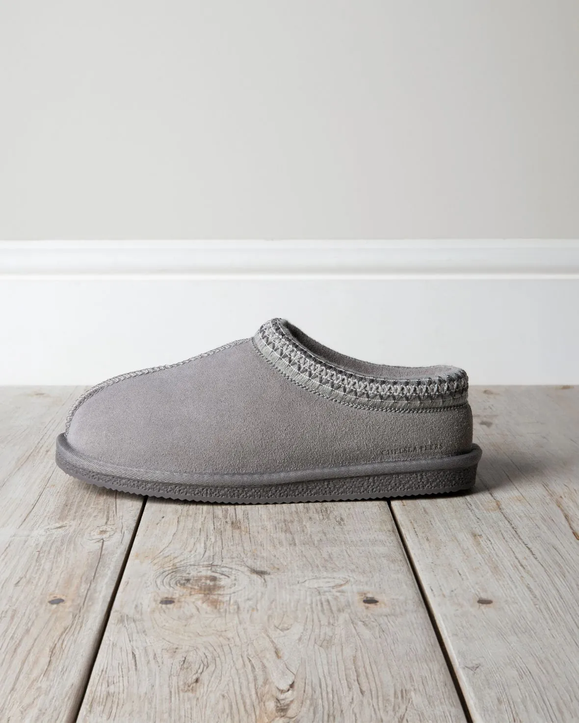 Suede Sheepskin Short Boot Slippers - Grey