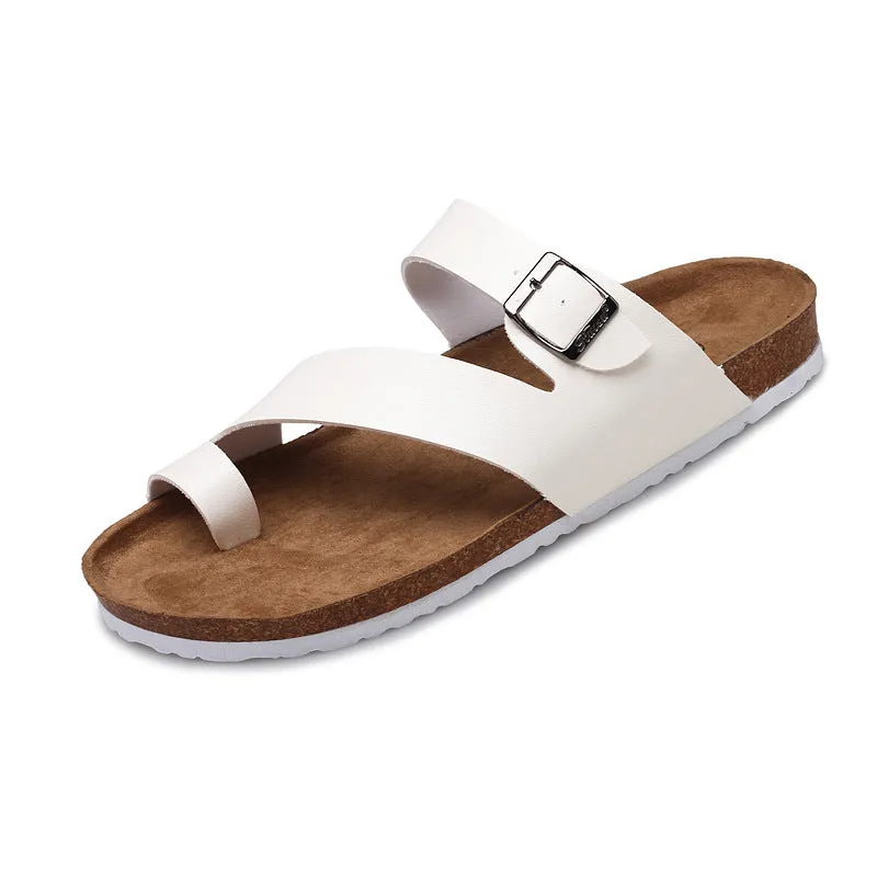 Summer Outside Wear Beach Pinch Feet Casual Cork Slippers