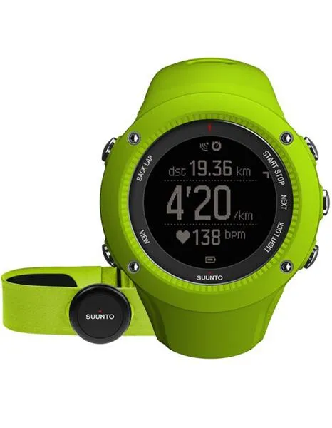 Suunto Ambit 3 Run Lime (HR) - GPS - Mobile Connection - Heart Rate Belt