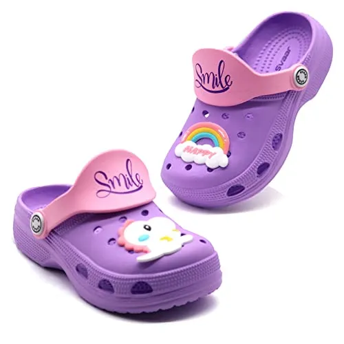 SVAAR Attractive Clog Shoes for Boys & Girls || Indoor & Outdoor Sandals Clogs for Kids Lavender