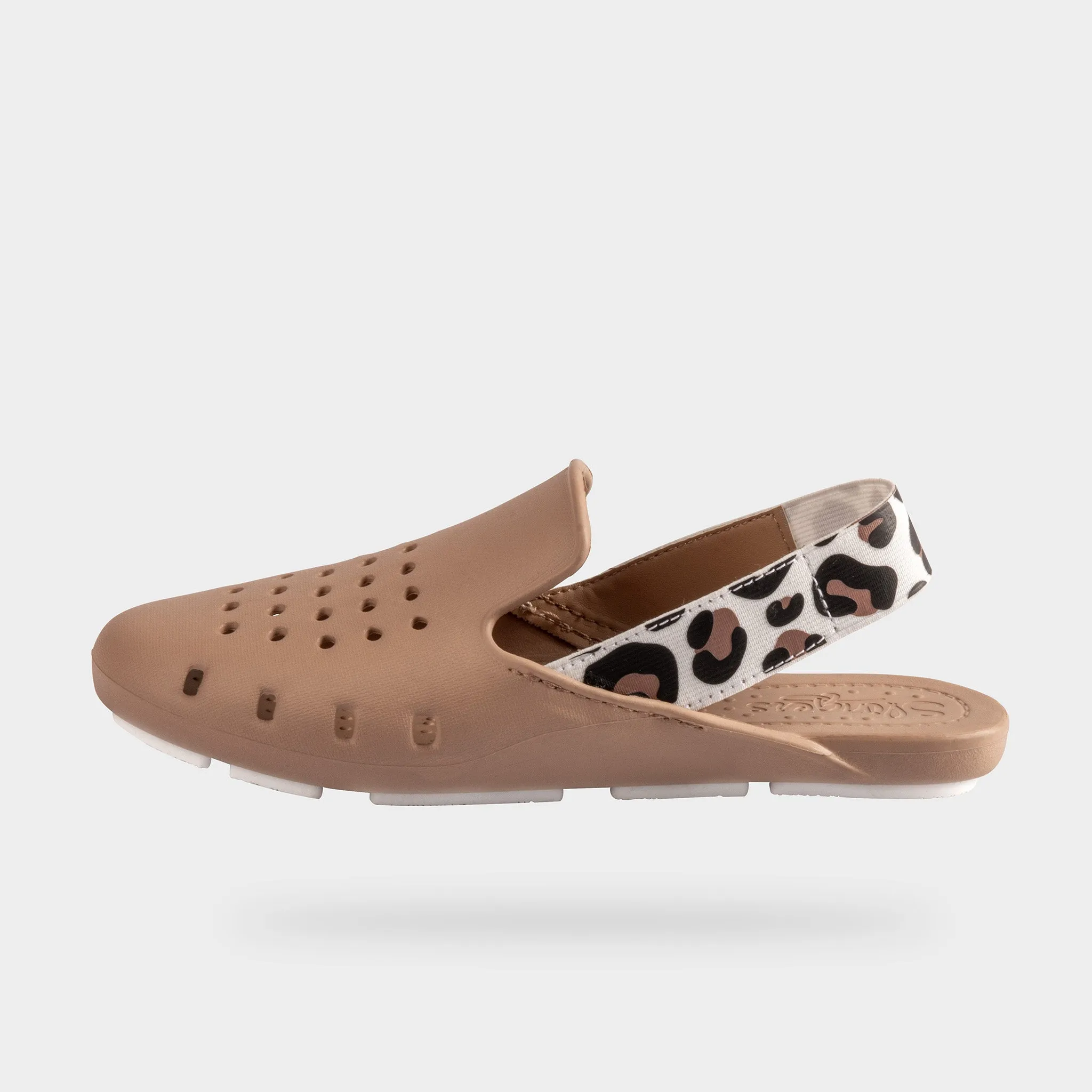 TAN LEOPARD SLINGERS <br><br>*Runs small for sizes 25 till 34 (size up 1 size) <br><span style="font-size: 8px; font-weight: normal;"> Girls Sandals | Slingback Flats | Foam Water Shoes