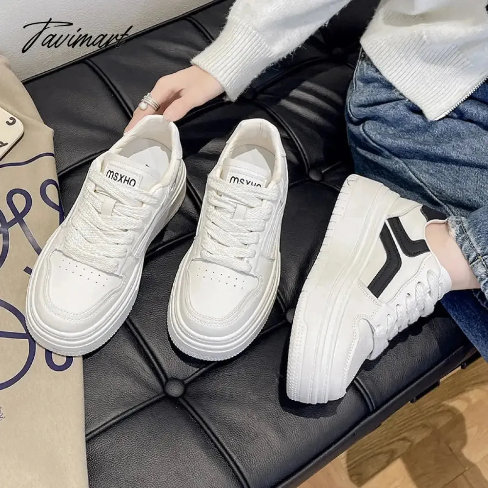 Tavimart Designer Platform Running Sneakers Women  Tennis shoes Woman Walking Chunky Sneakers white Casual Slip on Vulcanized Shoes