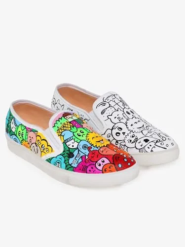 THE QUIRKY NAARI Color Me Up Slipons - Show Off Your Unique Flair | Multicolor | 3 UK