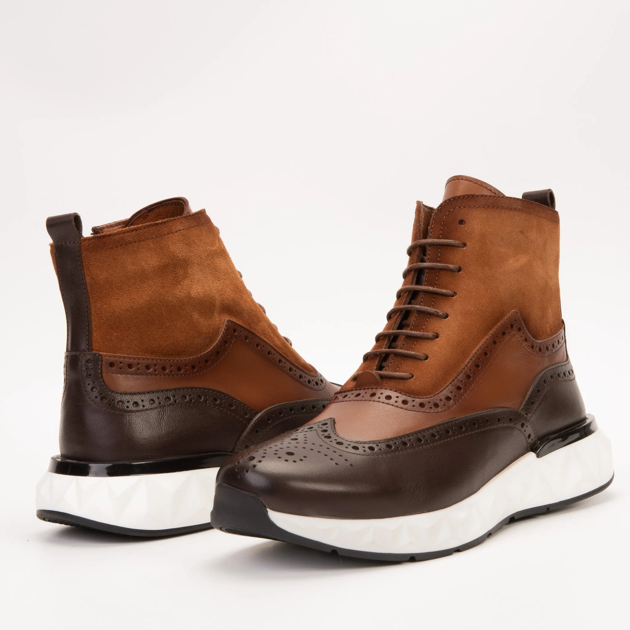 The Regent Brown Leather Wingtip Brogue Men Casual Boot