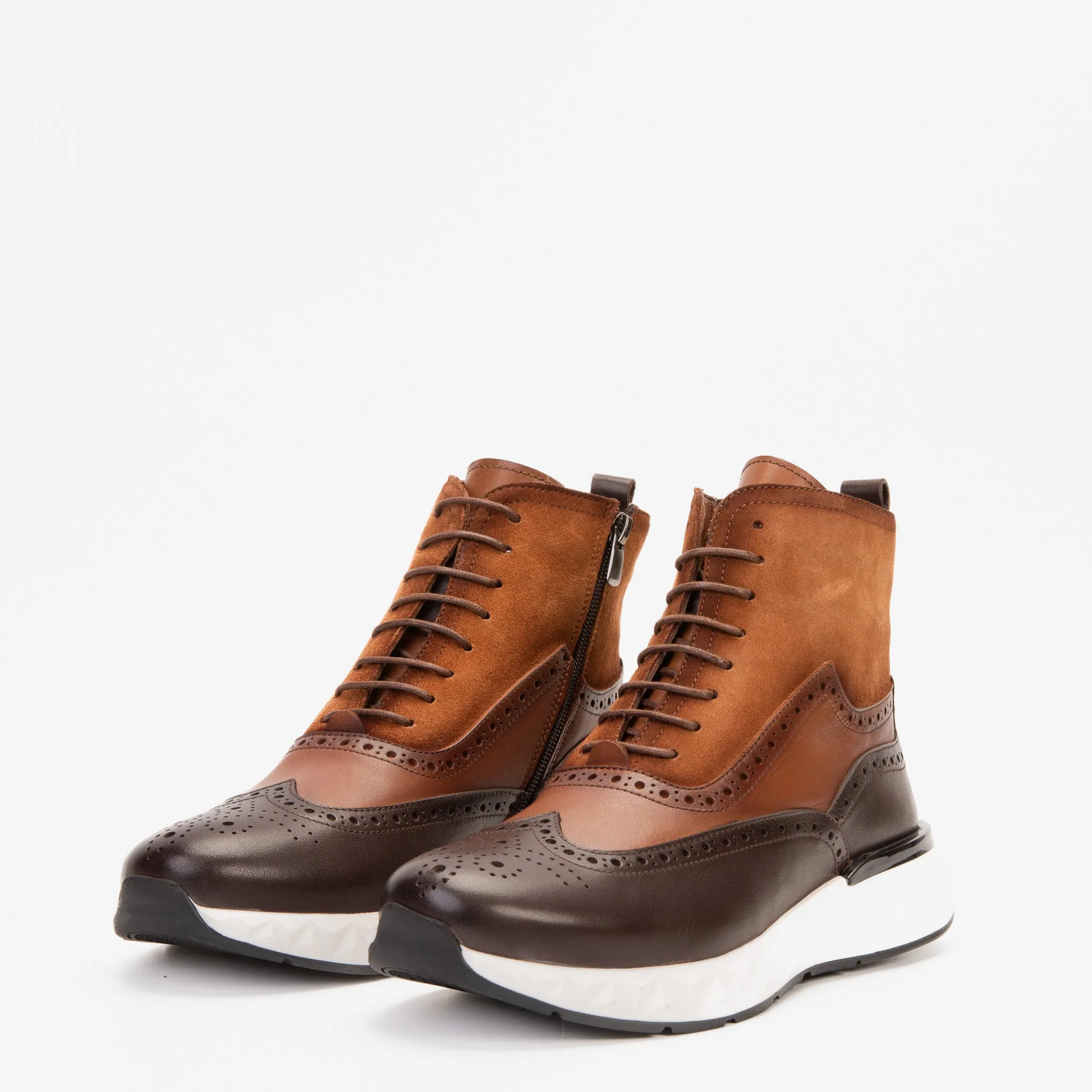 The Regent Brown Leather Wingtip Brogue Men Casual Boot