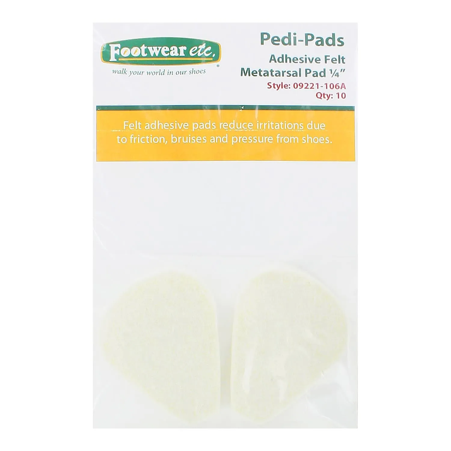 Unisex Footwear etc. Pedi-Pads Metatarsal Felt Pads 10 pack