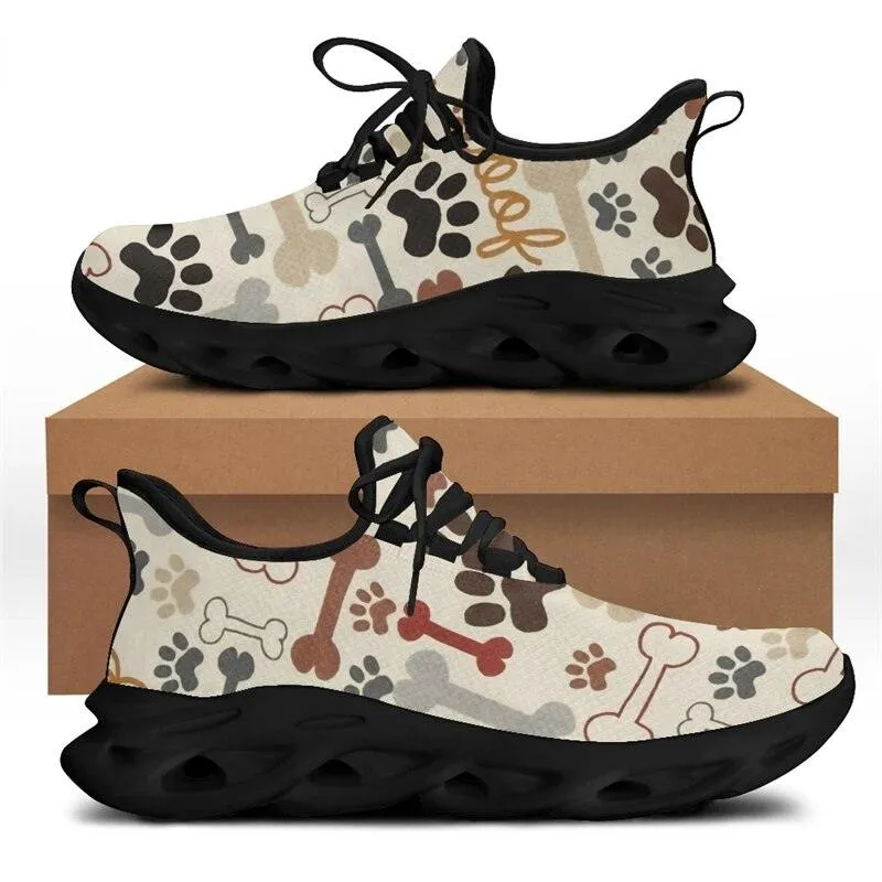 Unisex Veterinary Animal Paw Print  Men Women Lightweight Flat Vet Sneakers Lace-Up Shoes