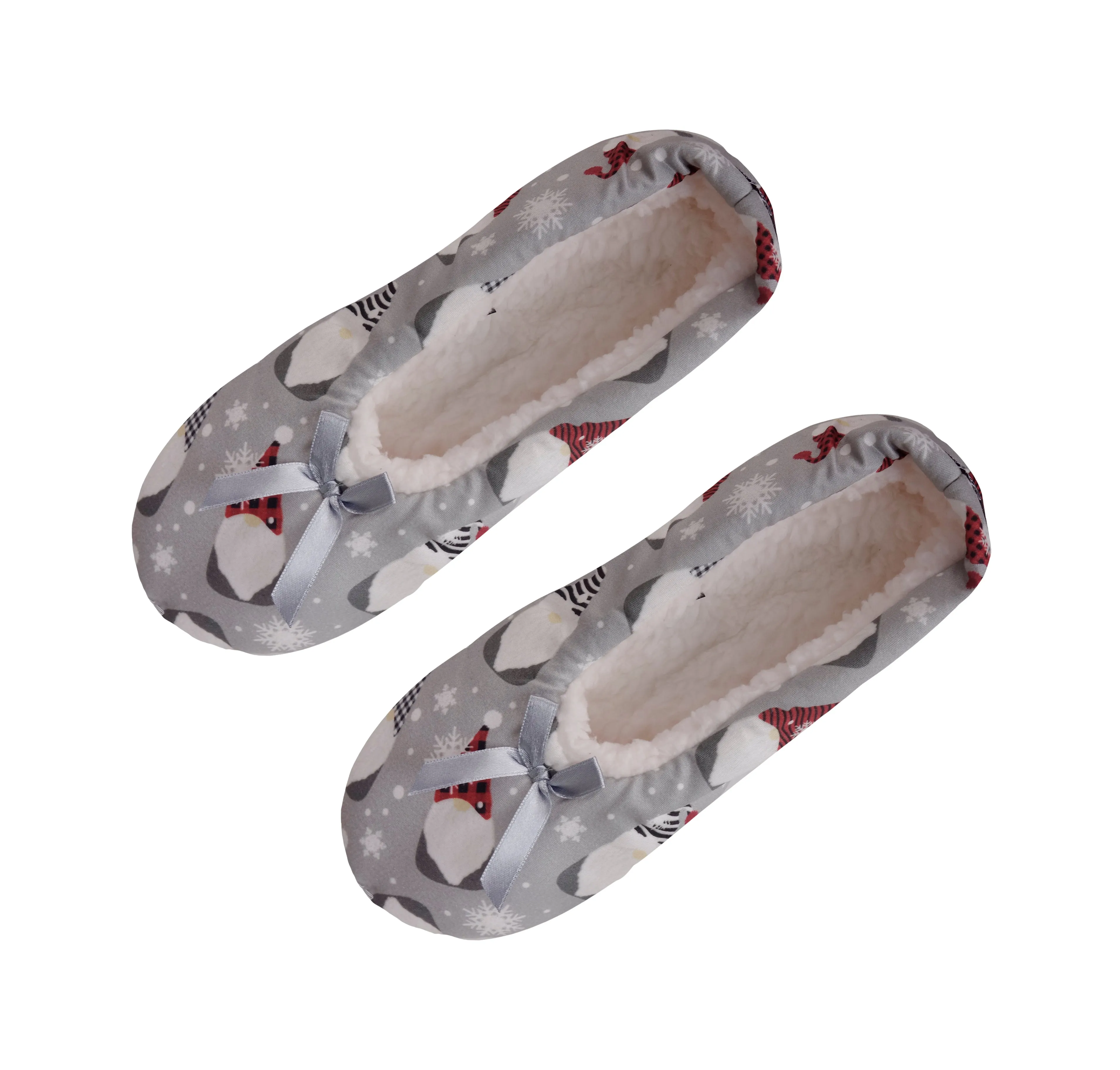 Velvety Fleece Slippers - Gnomes