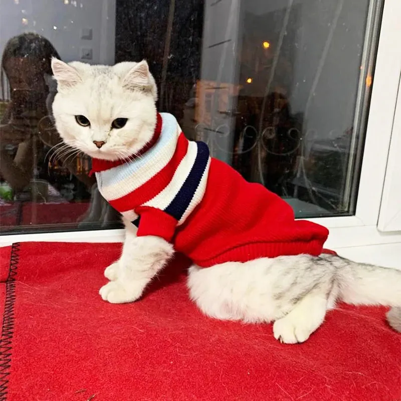 Warm Cat Clothes - Cozy Christmas Sweater for Cats - Festive Pet Clothing