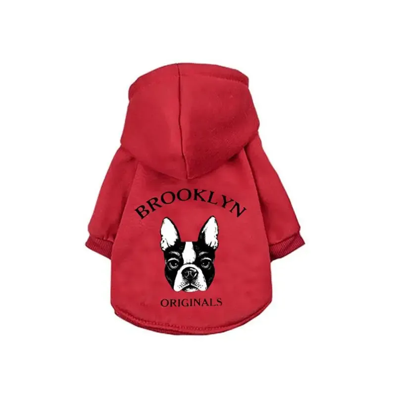 Warm Dog Hoodie for Winter - Cartoon Cotton Pet Clothing for Small to Medium Dogs, French Bulldogs - Ropa Perro for Outdoor Use