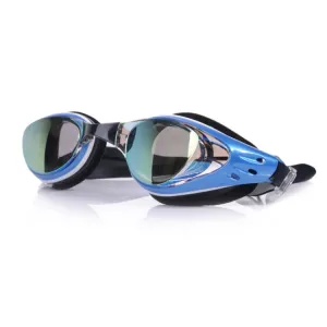 WAVE Electroplating HD Anti-fog Myopia Swimming Glasses, Color: Golden Blue Optical