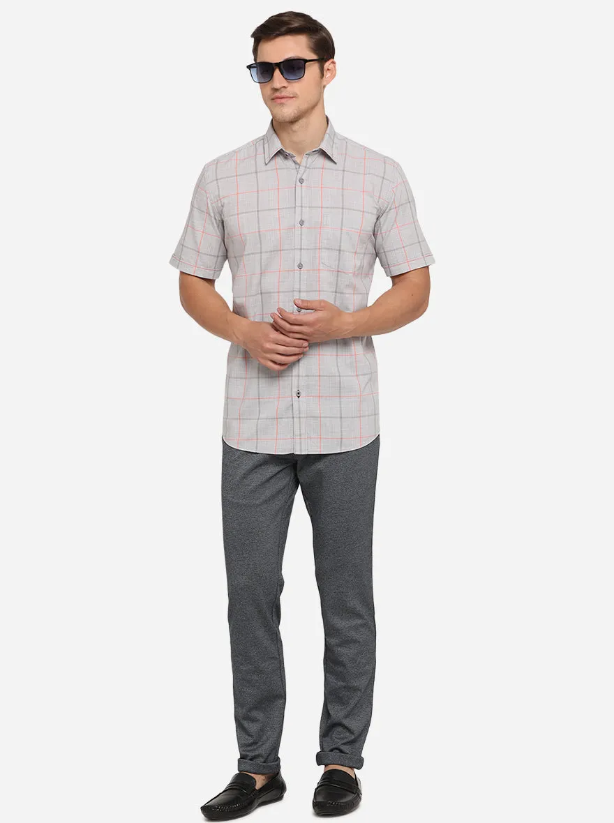 Wild Dove Checked Slim Fit Semi Casual Shirt | JadeBlue