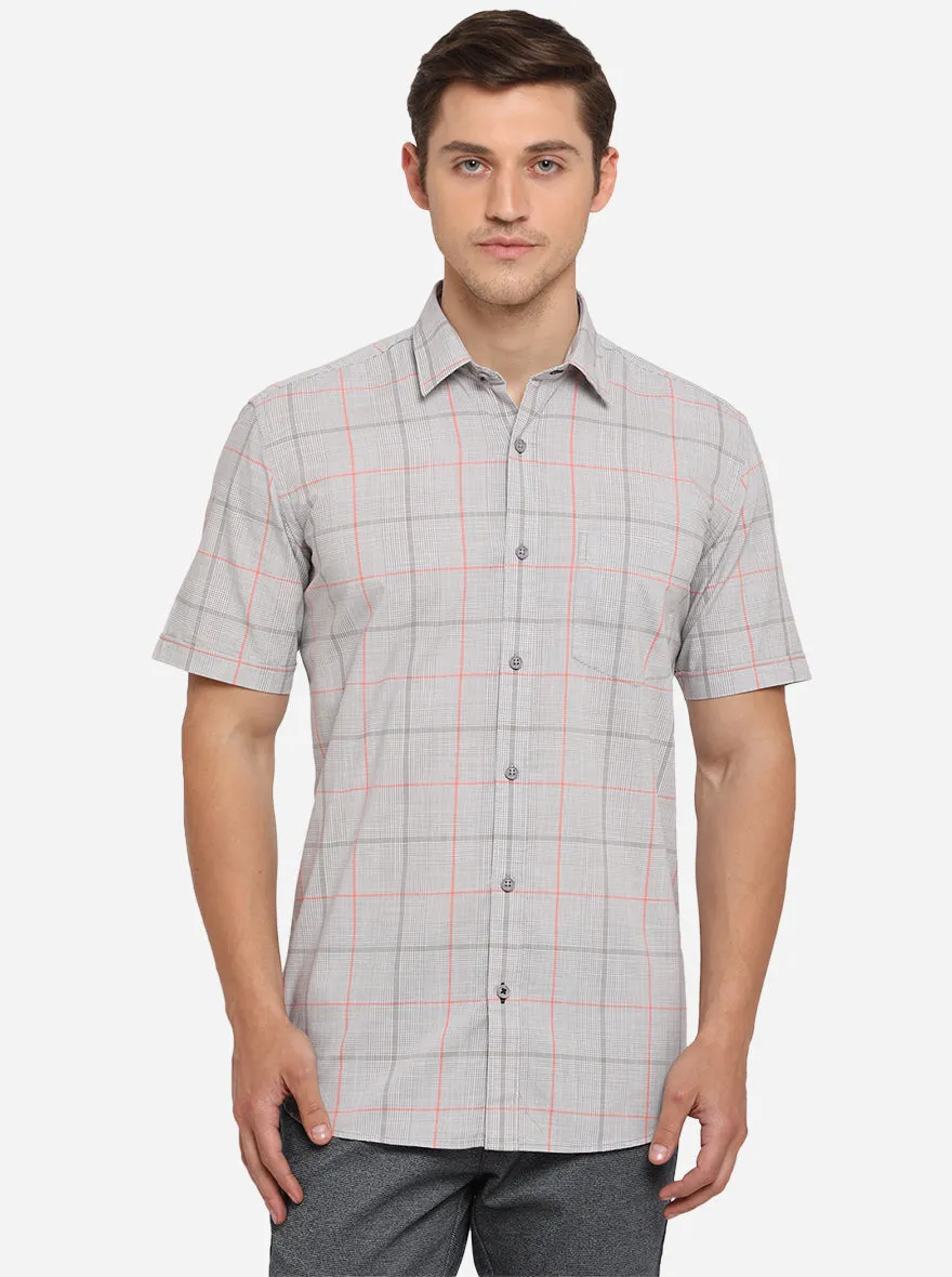 Wild Dove Checked Slim Fit Semi Casual Shirt | JadeBlue