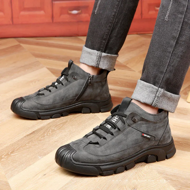 🎁[Winter Gift] Men's Faux Wool Lining Leather Sneaker  （50% discount  Free shipping）