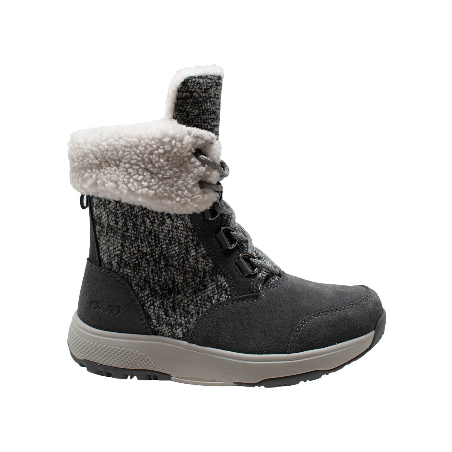 Winter Tecs Womens Microfleece Lace Grey Winter Boots