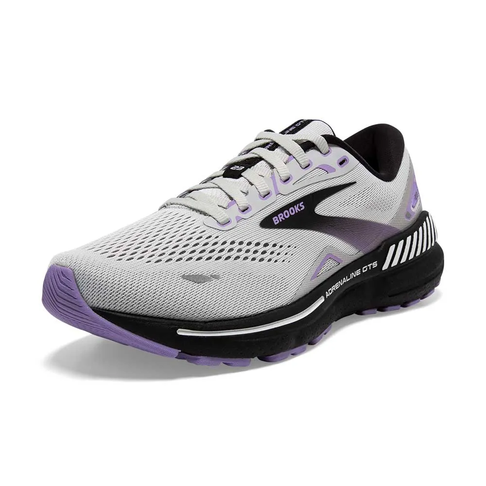 Women's Adrenaline GTS 23 Running Shoe - Grey/Black/Purple- Regular (B)