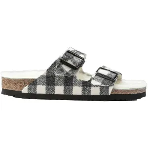 Women's Birkenstock Arizona Shearling Plaid White Natural Wool