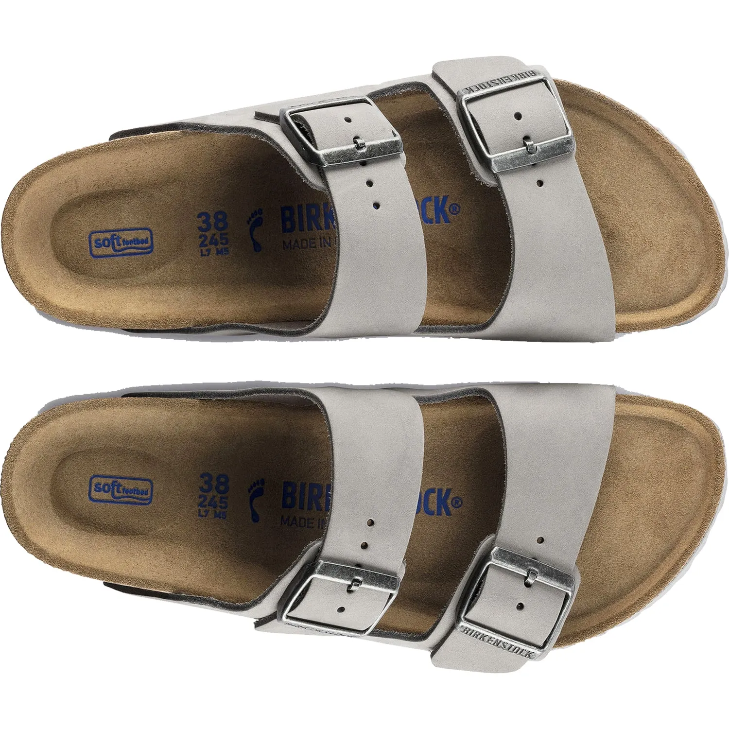 Women's Birkenstock Arizona Soft Footbed Dove Grey Nubuck