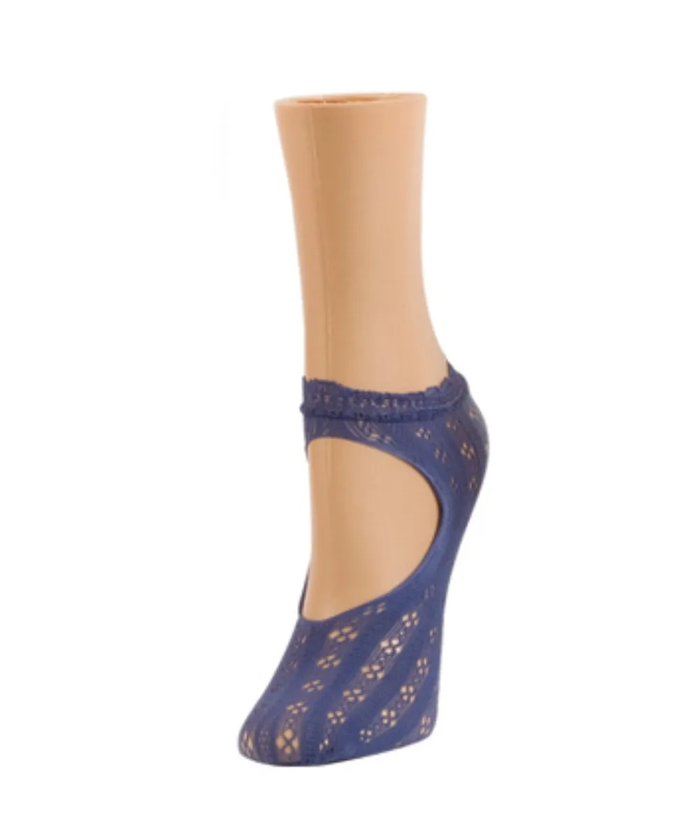 Women's Floral Net Mary Jane Loafer Socks