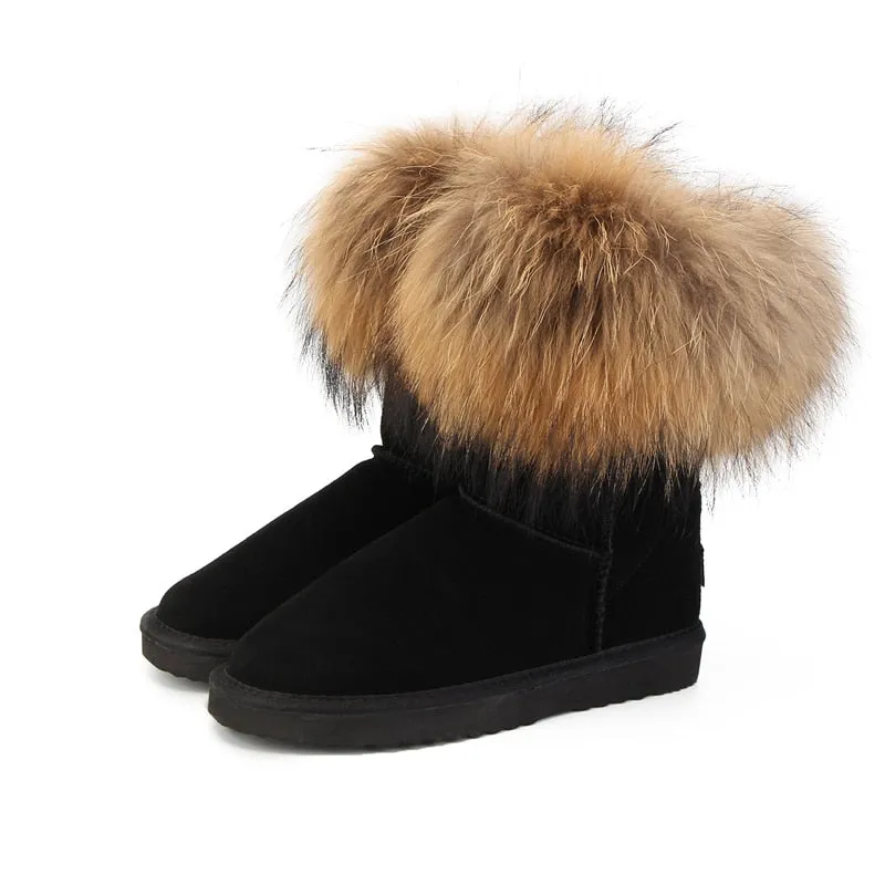 Women's Fox Fur Snow Boots kay