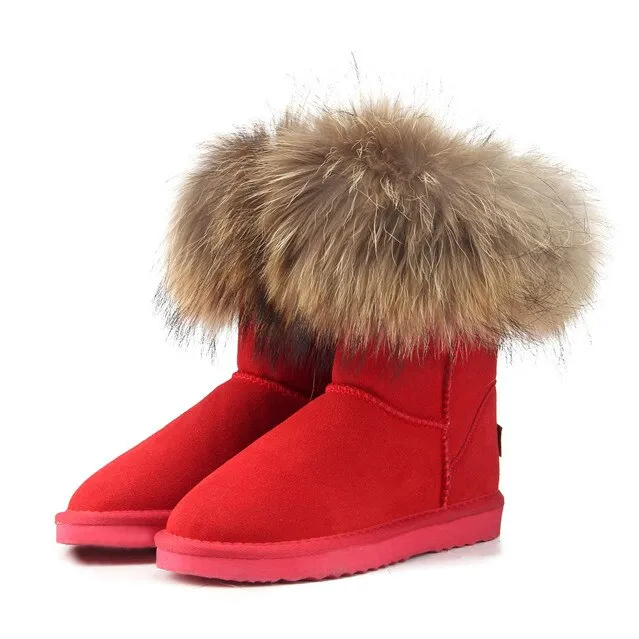 Women's Fox Fur Snow Boots kay