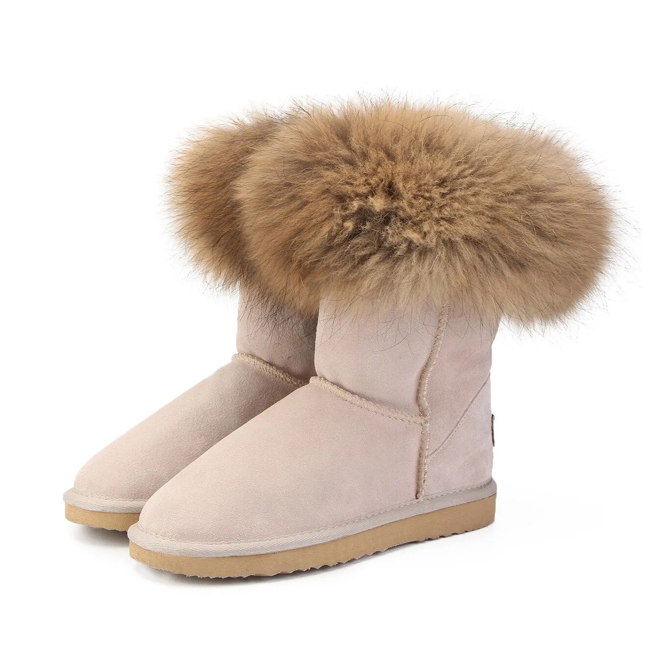 Women's Fox Fur Snow Boots kay