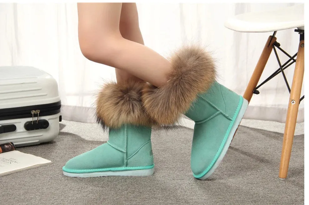 Women's Fox Fur Snow Boots kay