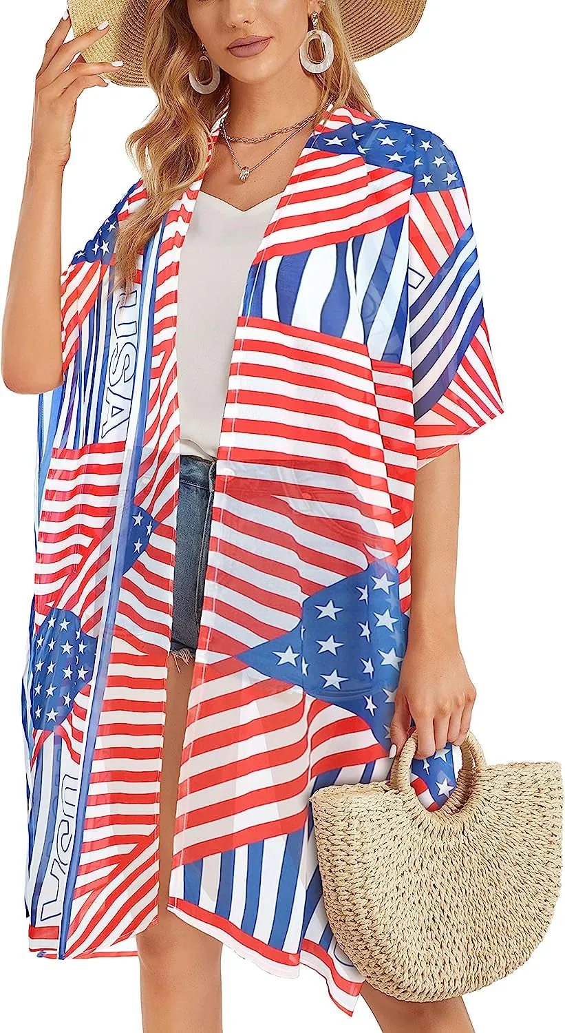 Women's Kimono Swimsuit Coverups Casual Loose