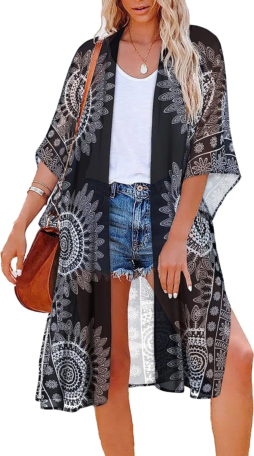 Women's Kimono Swimsuit Coverups Casual Loose