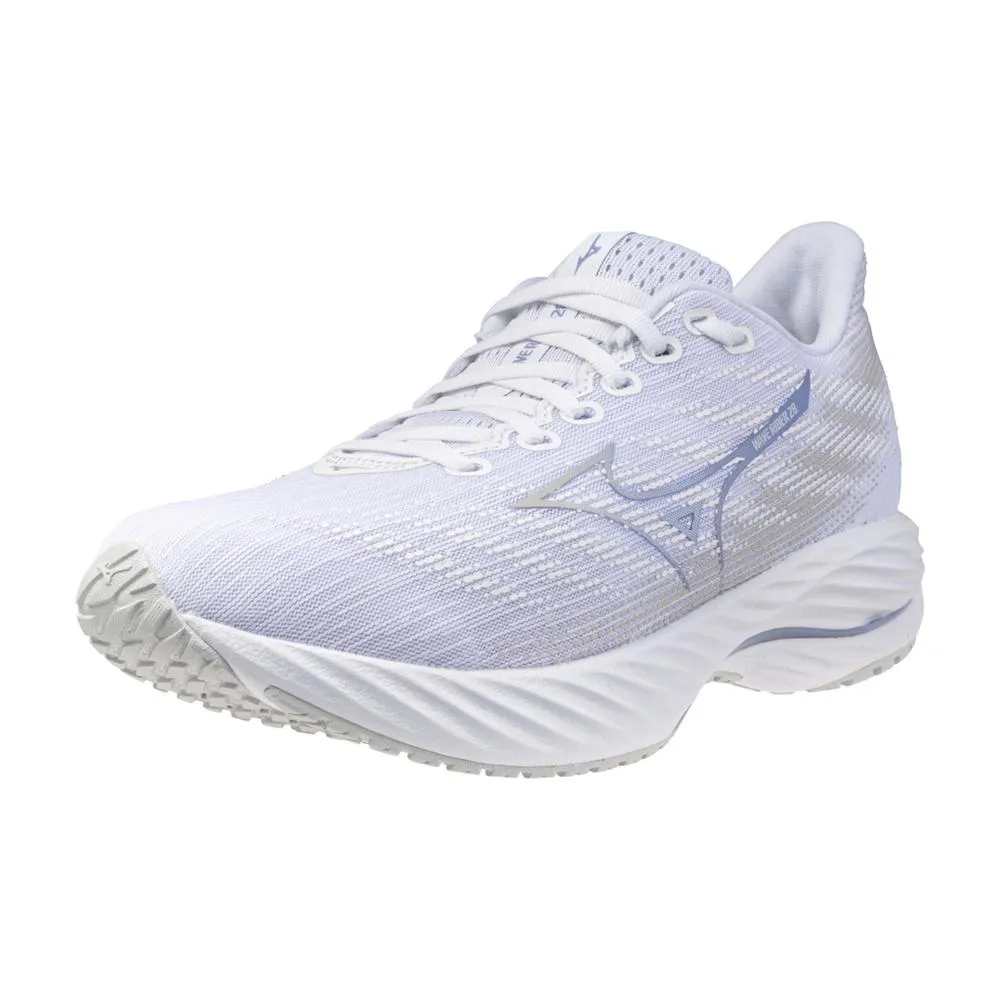 Women's Mizuno Wave Rider 28 Running Shoe in White Nimbus Cloud