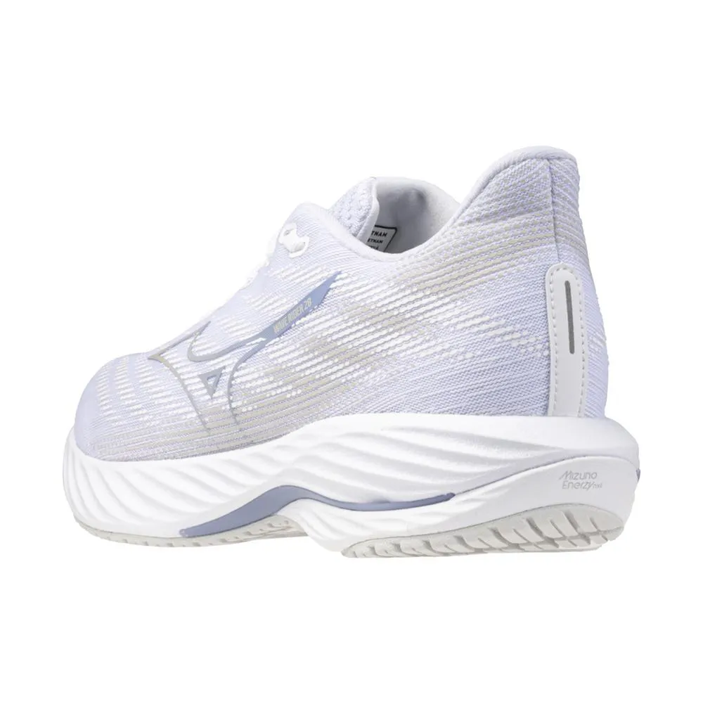 Women's Mizuno Wave Rider 28 Running Shoe in White Nimbus Cloud