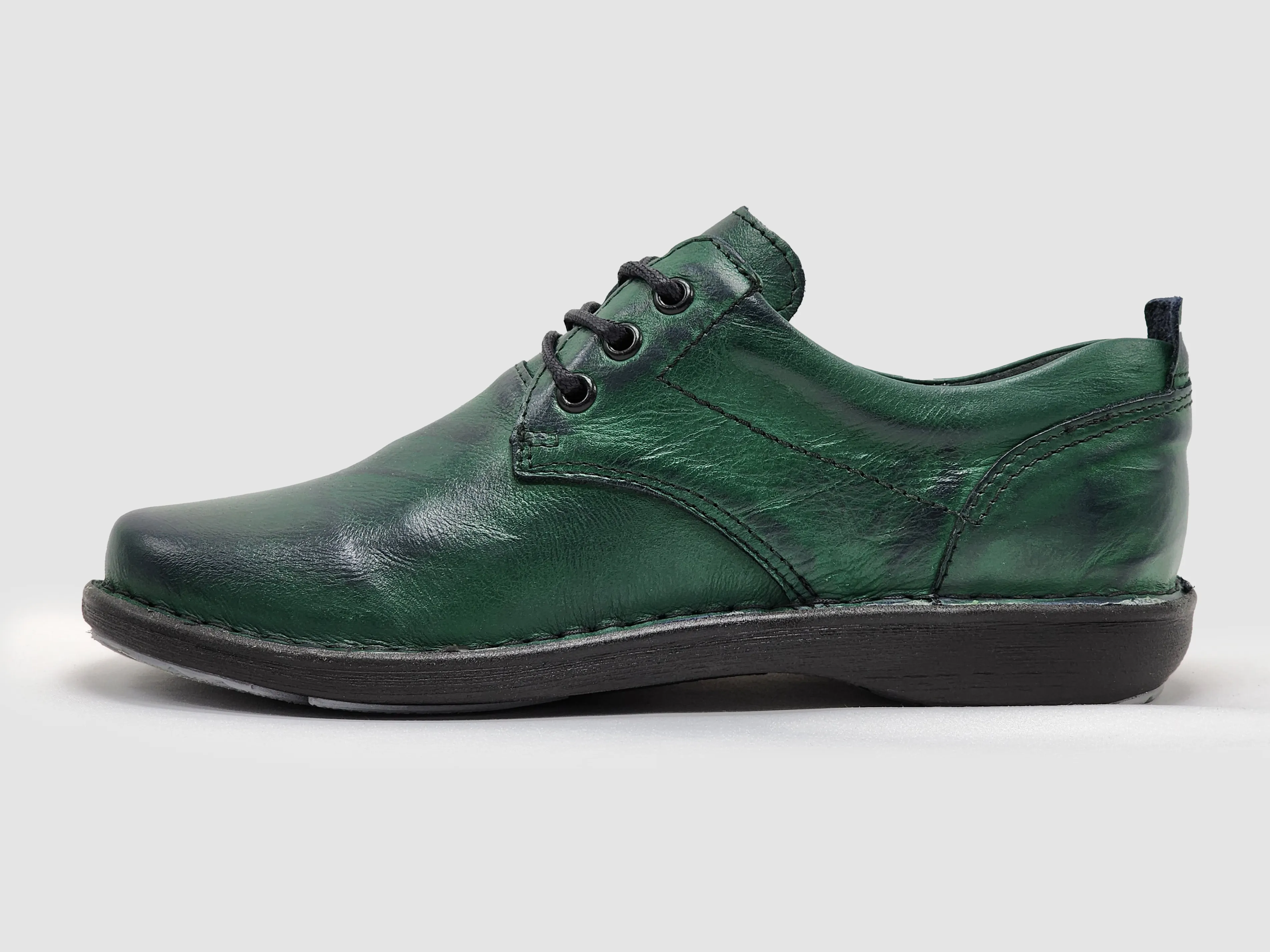 Women's Old-Fashioned Leather Shoes - Green