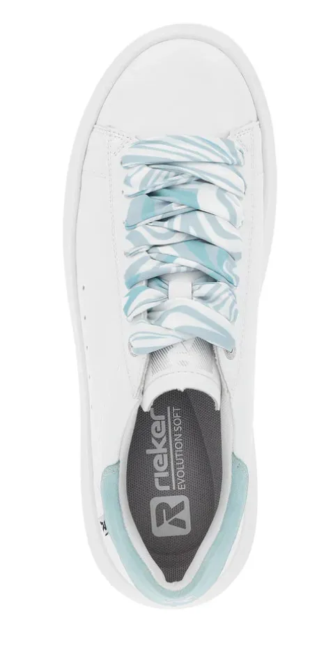 WOMEN'S RIEKER ADELIA 01 | WHITE / LAGOON