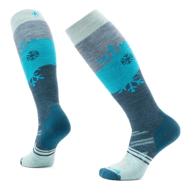 Women's Ski Full Cushion Snowpocalypse Pattern Over The Calf Socks