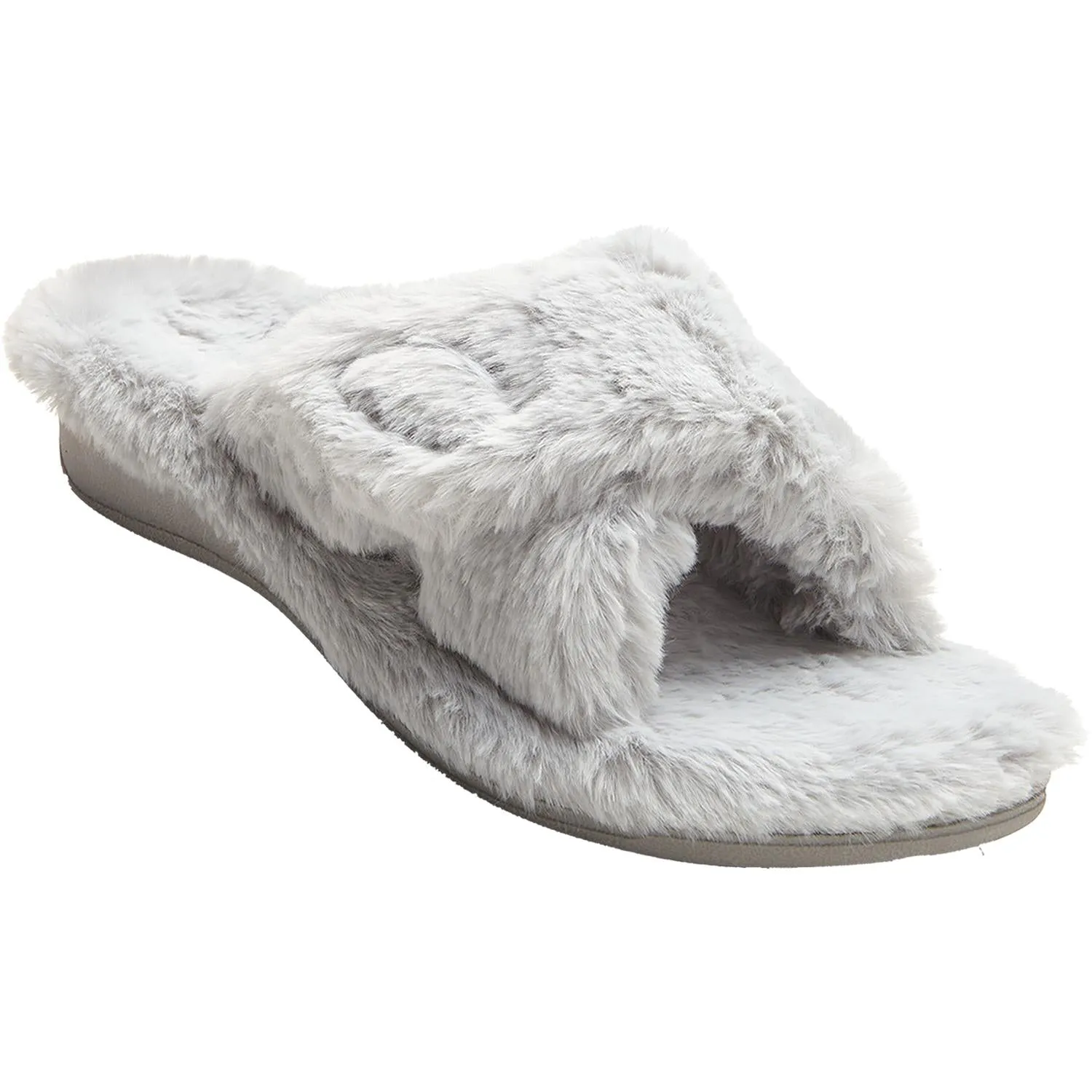 Women's Vionic Relax Plush Light Grey Faux Fur